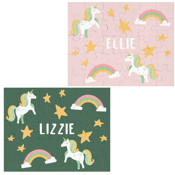 Personalized Unicorn Rainbow Name Puzzle - St Patricks Day Gift for Toddlers and Preschoolers