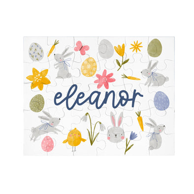 Personalized Easter Spring Name Puzzle for Toddler and Kids - Basket Gift and Games