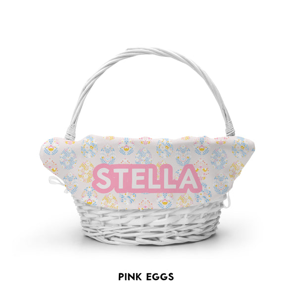 Personalized Easter Basket Liner - Pink Hen