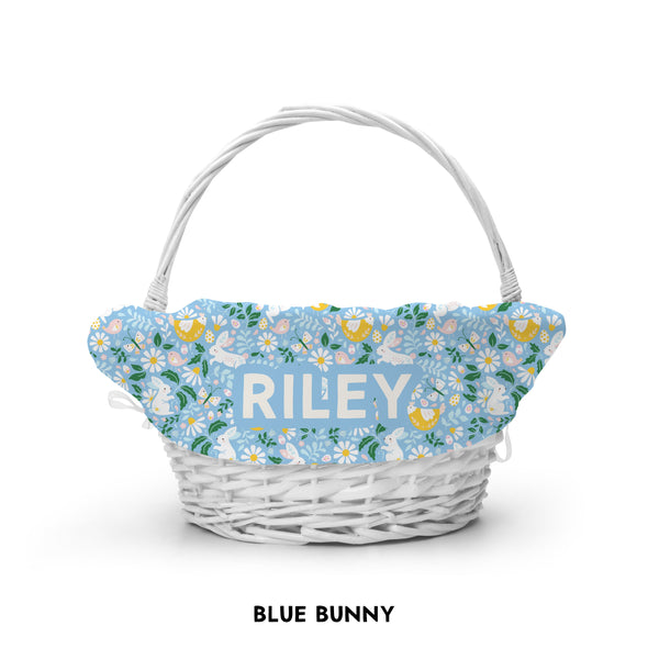 Personalized Easter Basket Liner - Blue Bunny