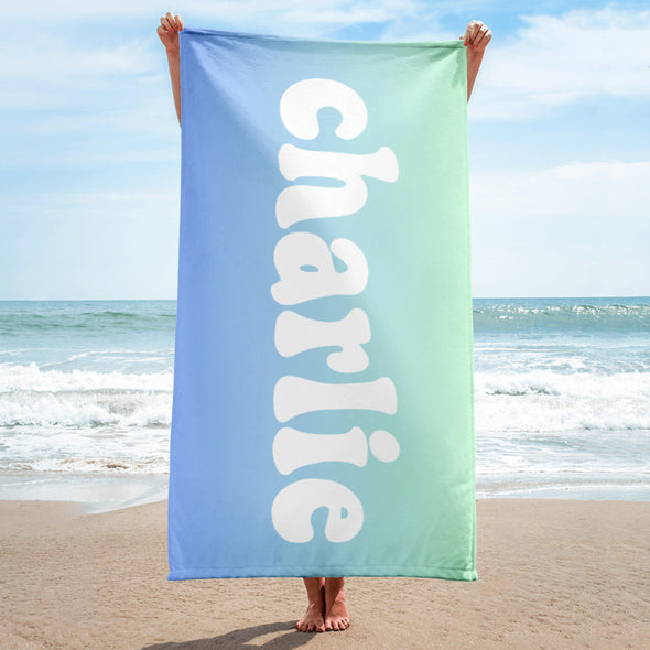 Retro Personalized Beach Towel with Name