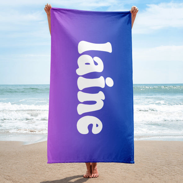 Retro Personalized Beach Towel with Name
