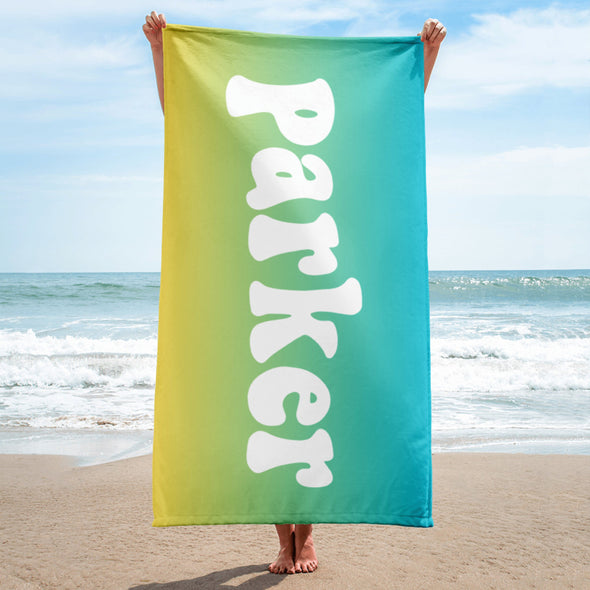 Personalized Beach Towel with Name, Boy Towel