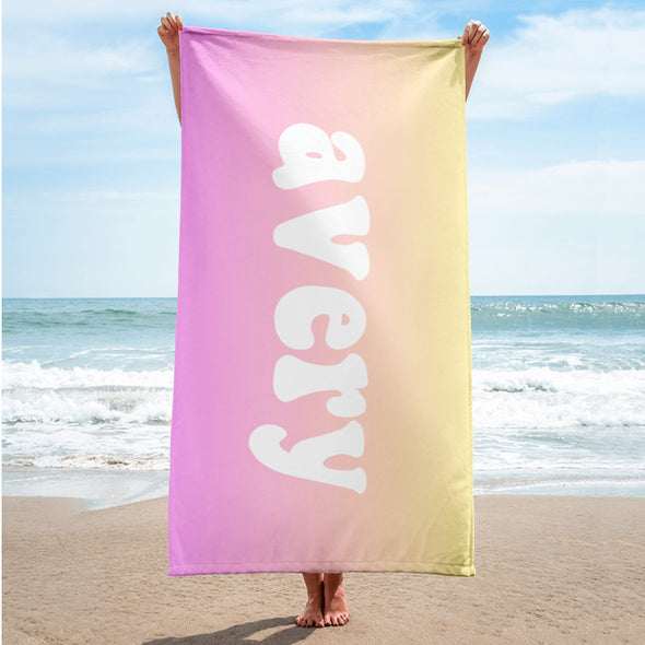 Personalized Beach Towel with Name, Boy Towel