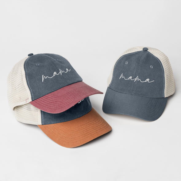 Mama Embroidered Pigment-dyed cap